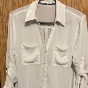 Maurices Light Ivory Blouse with Classic Collar